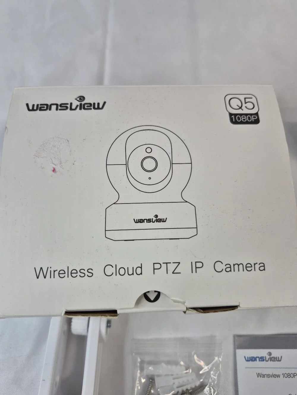 Wansview Q5 1080P Wireless Cloud PTZ IP Security Camera WiFi w/ Box Accessories